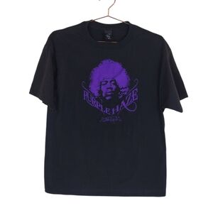 Hanes Beefy T Jimi Hendrix Embroidered Purple Haze T Shirt Size L